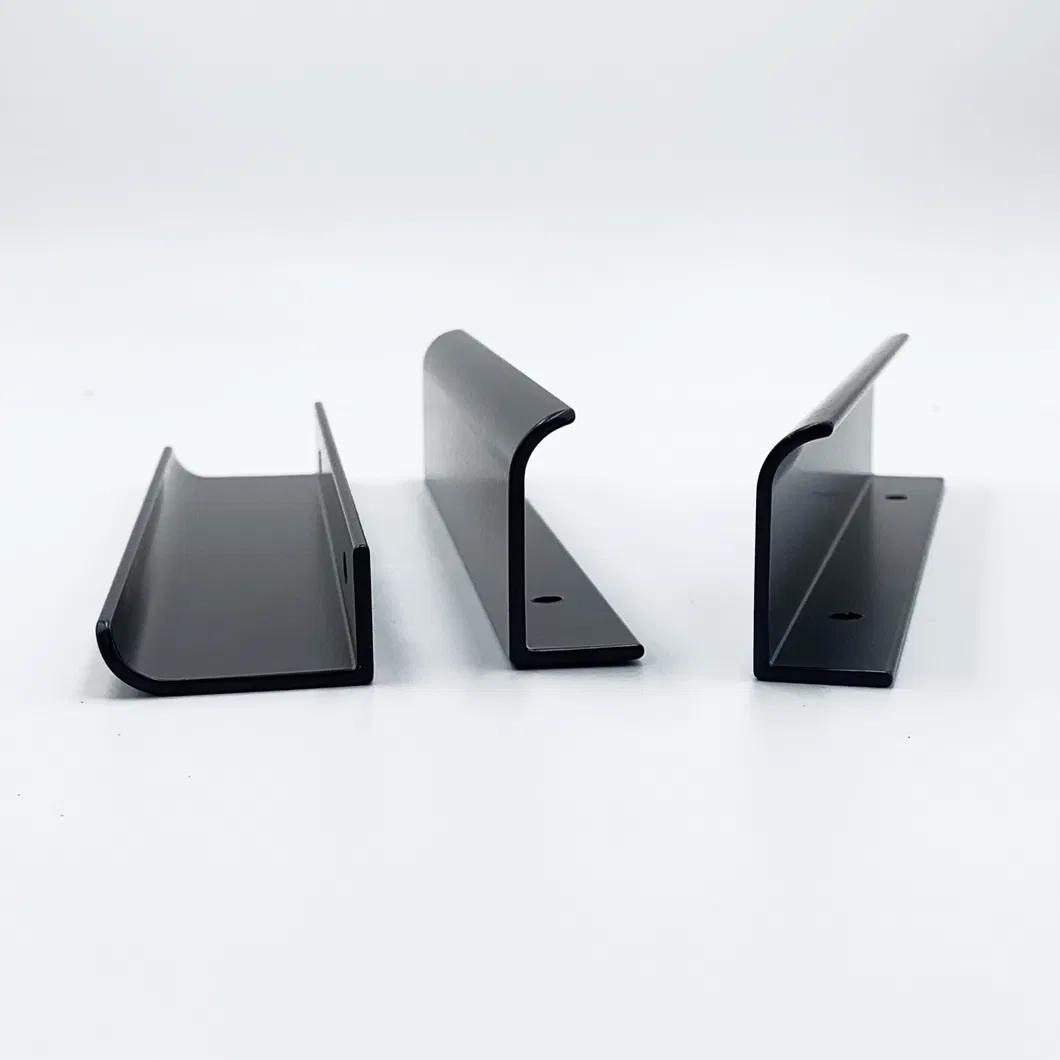 Kitchen Black Handle for Drawer Cabinet Modern Aluminum Furniture Edge Finger Pull