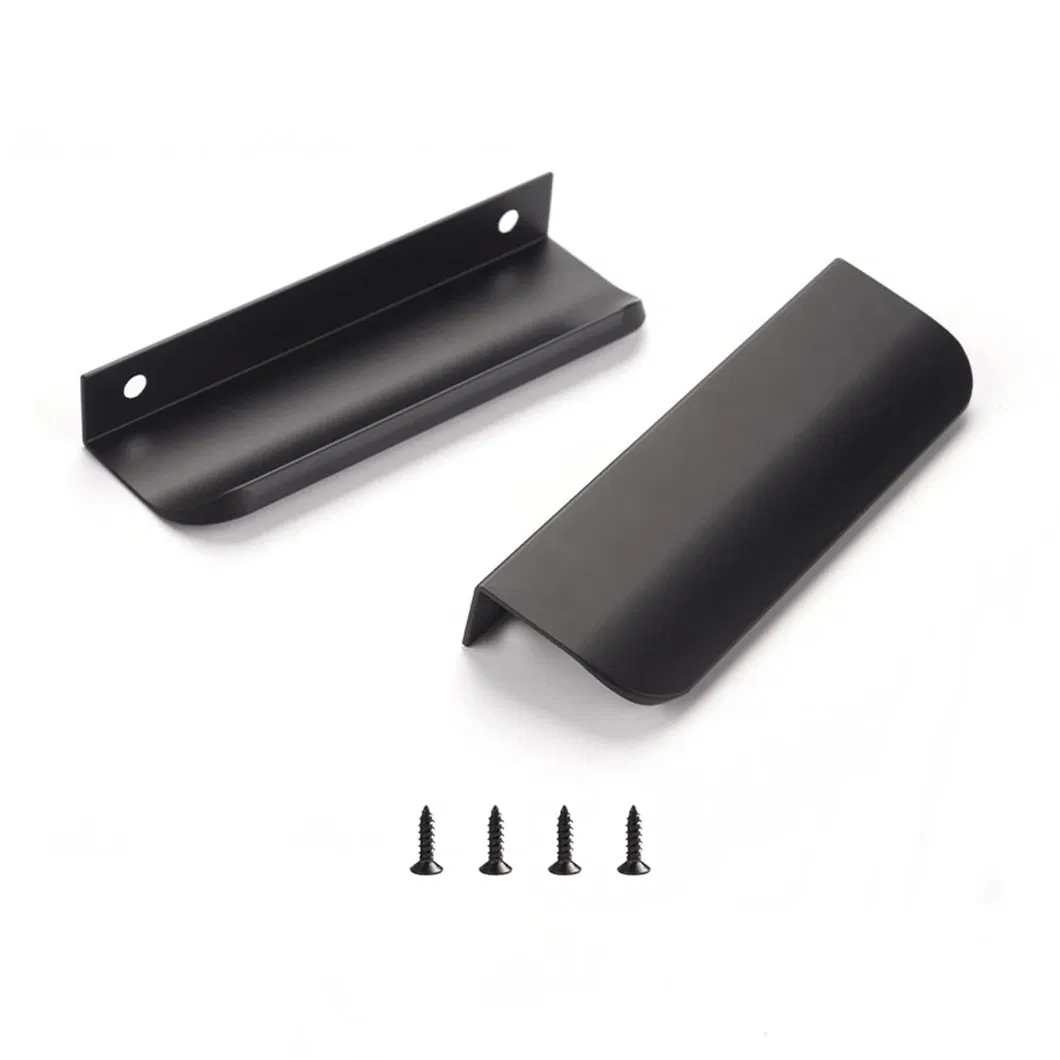 Aluminum Furniture Hardware Drawer Handles Hidden Finger Edge Pull for Kitchen Cabinet