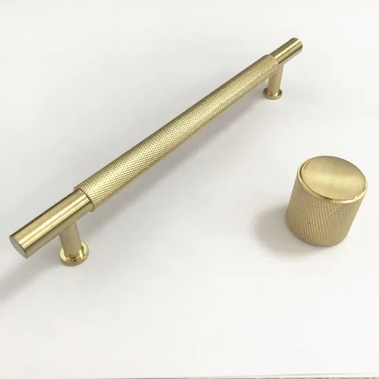 Luxury High Quality Cabinet Drawer 160mm Brass Gold Knurling Handle Pull Knob