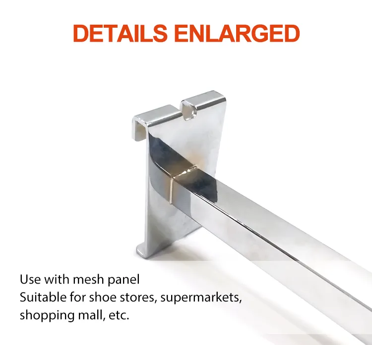 Chrome Plating Gridwall 18 * 18 Square Tube Display Metal Wire Mesh Hook