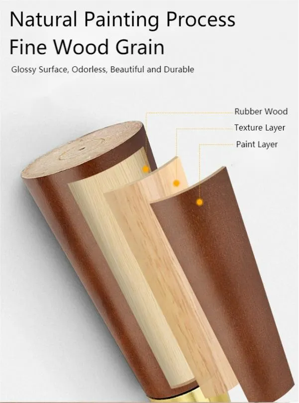 Furniture Wooden Sofa Leg with Castor