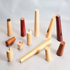 Wood Oak Furniture Legs Coffee Round Wood Table Legs with Brass Feet