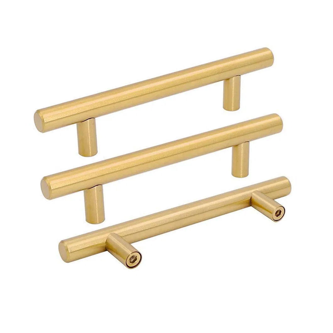 Stainless Steel Brass Gold Drawer Door T Bur Pull Handle