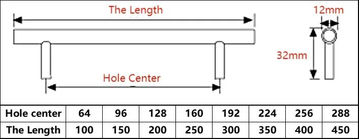 Stainless Steel Brass Gold Drawer Door T Bur Pull Handle