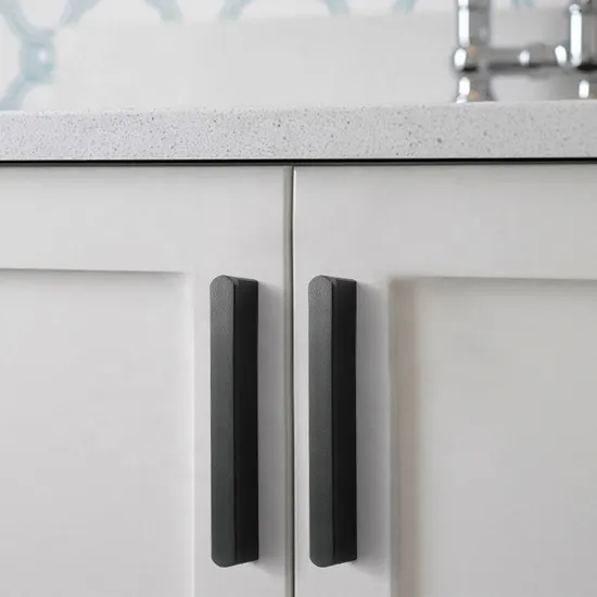 Furniture Hardware Solid Aluminum Pull Handle Black Gold Modern Drawer Cabinet Handles