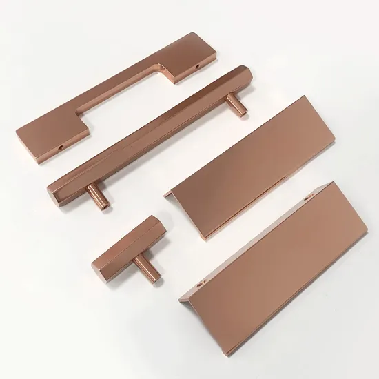 Furniture Hardware Cabinet Bathroom Handle Aluminum Rose Gold Kitchen Pull Handle