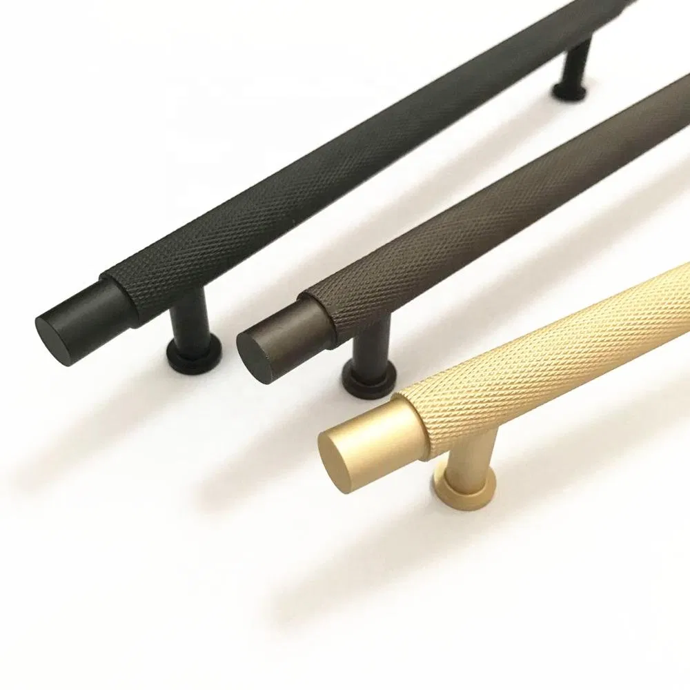 Brass Knurled Solid Cupboard Black/Chrome/Gold Cabinet Pull Handle