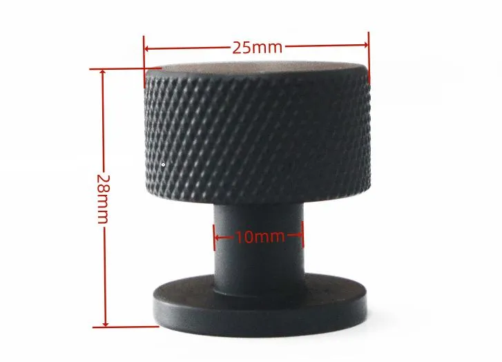 Furniture Cabinet Knobs Black Gold White Knurled Texture Drawer Pull Knob