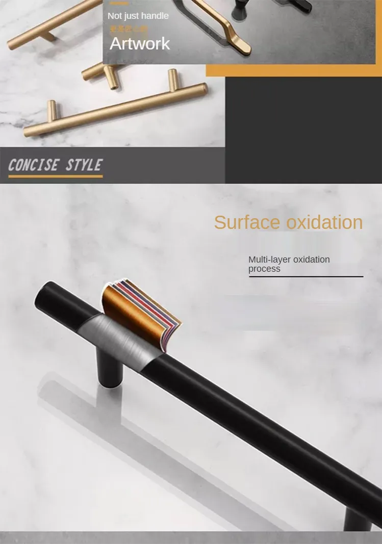 Factory Simple Style Aluminum Alloy Kitchen Furniture Cabinet Drawer Nightstand Handle