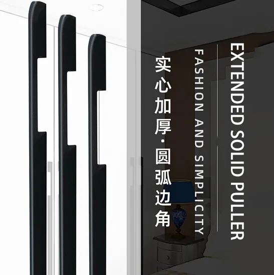 American Closet Elongated Handle Aluminum Cabinet Drawer Black Solid Cabinet Door Handle