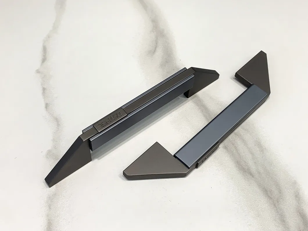Furniture Handles Customizable Logo Modern Aluminum Gray Cabinet Handle