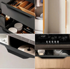 Edge Handle Black Aluminum Alloy Extended Drawer Closet Door Invisible Handle