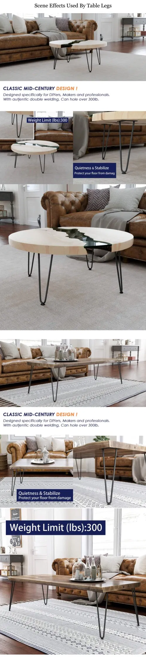 Steel Black Painting Hairpin Leg Furniture Leg Coffee Table Hairpinleg