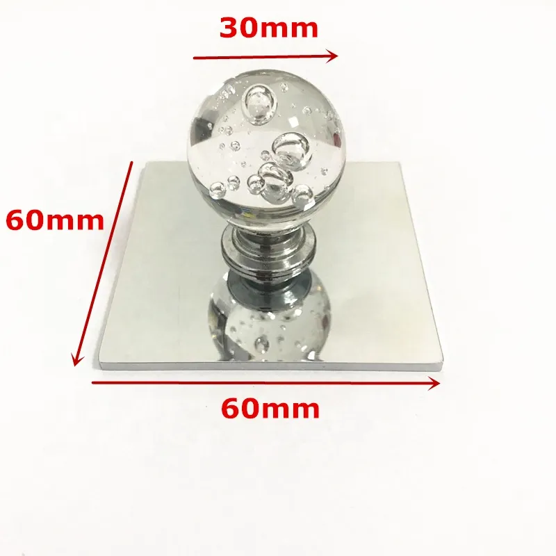 Zinc Furniture Hardware Style Crystal Glass Cabinet Drawer Chrome Knob