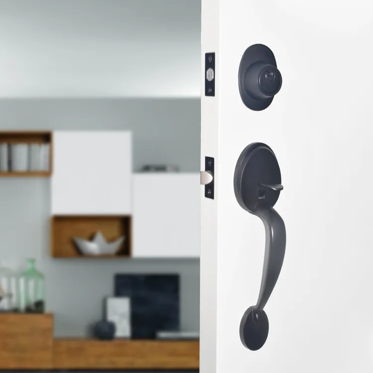 Main Entry Entrance Grip Handle Door Knob Lever Deadbolt Lock Set Lock