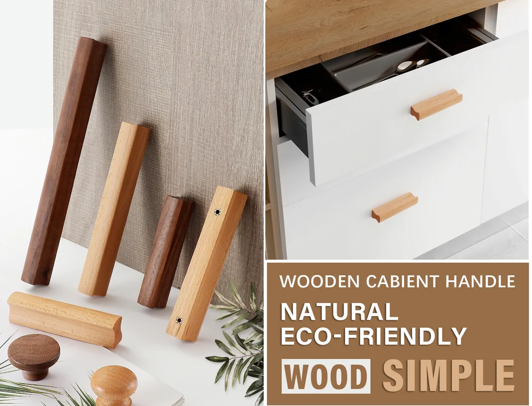 Solid Wood Beech Round Small Furniture Pull Mini Drawer Closet Knobs