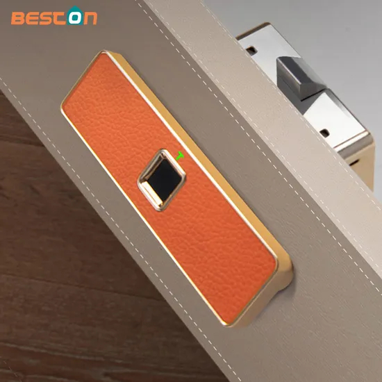 Smart Biometric Leather Hidden File Cabinet Lock Electronic USB Rechargeable Drawer Locks