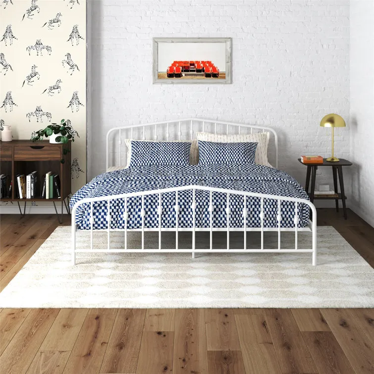 Queens Metal Hotel Beds Base Frame with Headboard and Footboard Platform