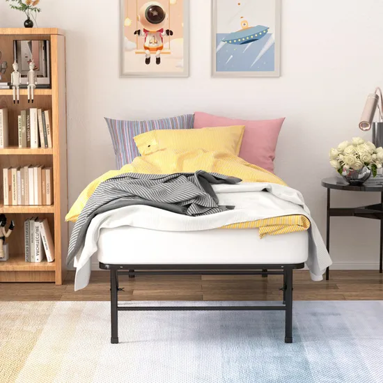 14 Inch Double Foldable Metal Furniture Platform Bed Frame