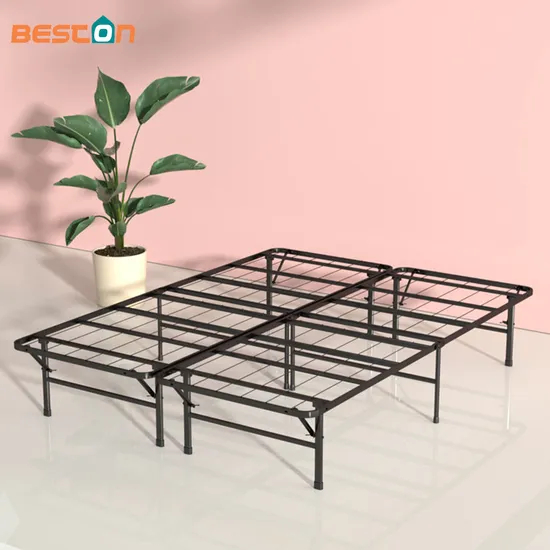 14 Inch Double Foldable Metal Furniture Platform Bed Frame