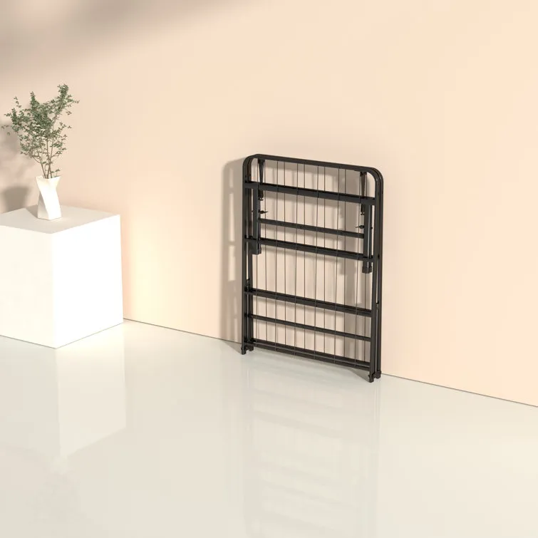 14 Inch Double Foldable Metal Furniture Platform Bed Frame