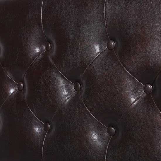 Diamond Leather Headboard Sturdy Iron Platform Bed Frame