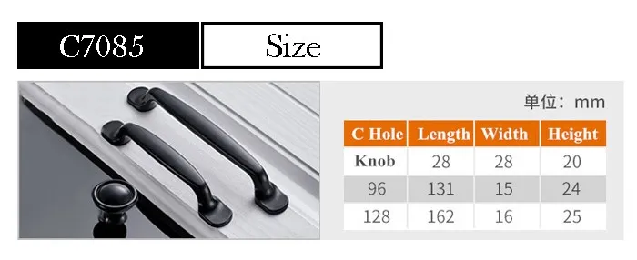 American Classic Furniture Bedroom Matt Black Zinc Alloy 96mm Kitchen Cabinet Handle