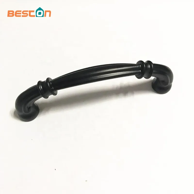 American Style Black Zinc Alloy Wardrobe Drawer Handle Pull Kitchen Cabinet Handle