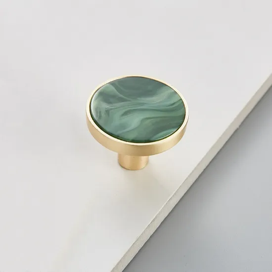 Zinc Alloy Craft Furniture Knobs Brass Antiqui Colorful Shell Cabinet Brass Handles