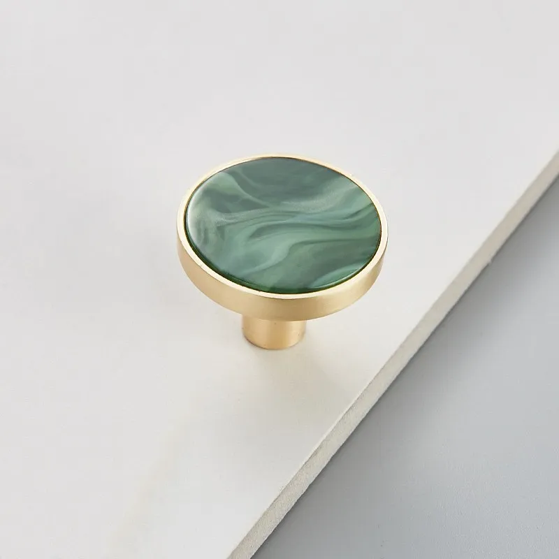 Zinc Alloy Craft Furniture Knobs Brass Antiqui Colorful Shell Cabinet Brass Handles