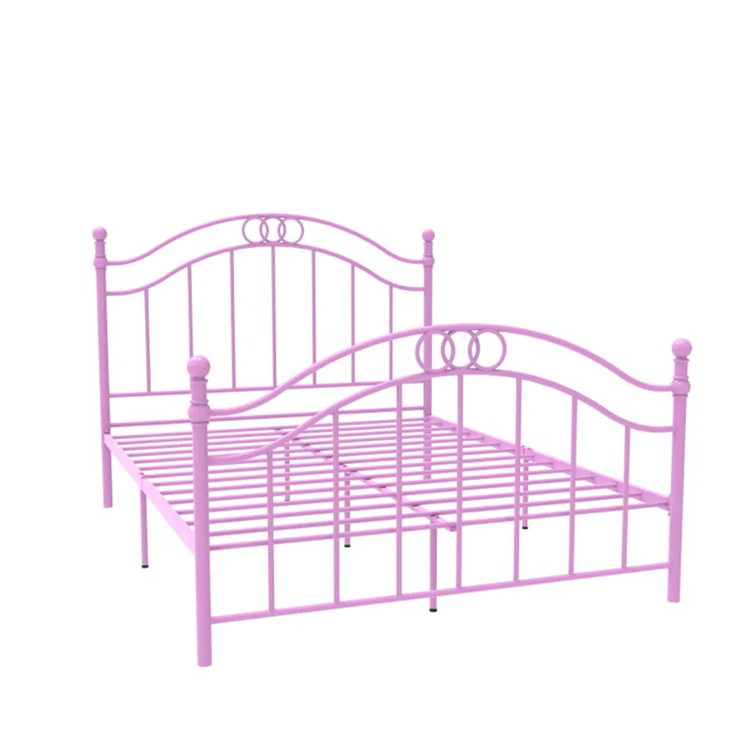 Metallic Beds Single Double King Full Size White Gold Metal Bed Frame