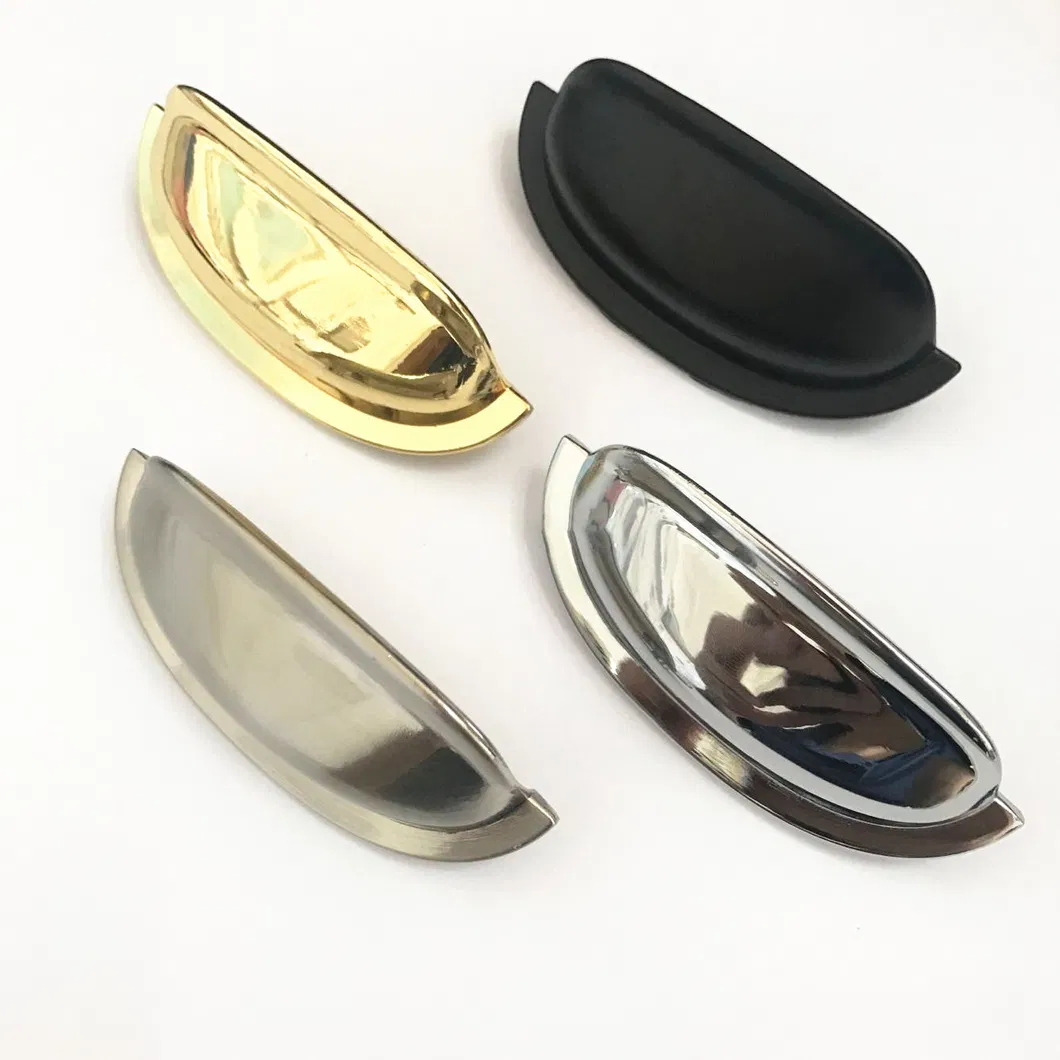 Satin Nickel Chrome Cabinet Hardware Bin Cup Drawer Shell Handle Pull