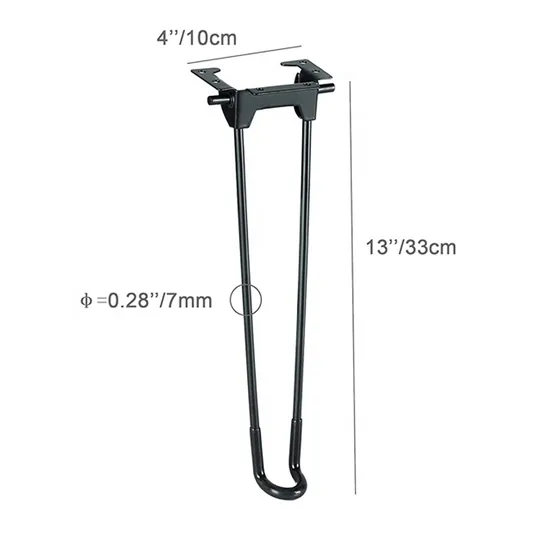 Metal Iron Furniture Desk Coffee Dining Table Mini Hairpin Legs
