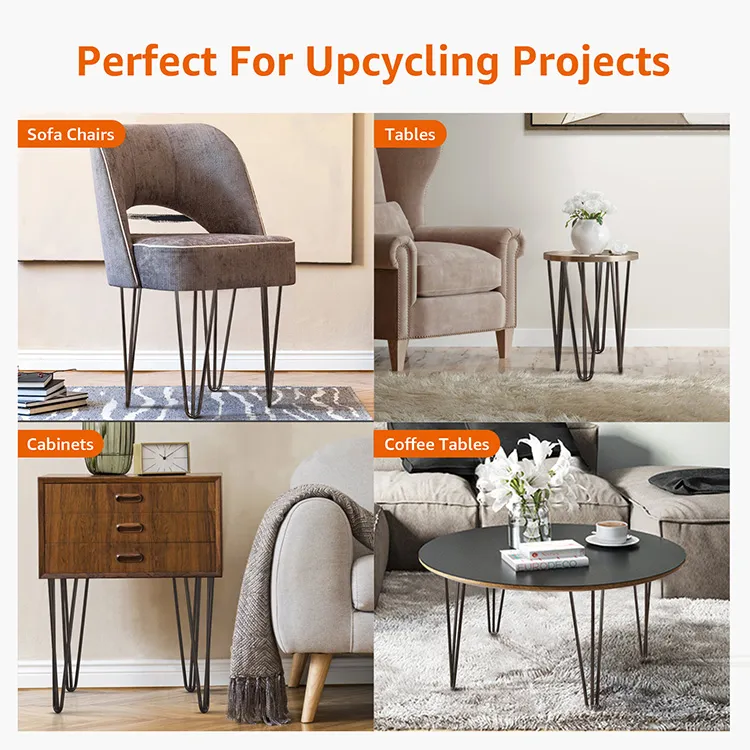 Steel Matt Black Coffee Dining Furniture Metal Table Hairpin Legs