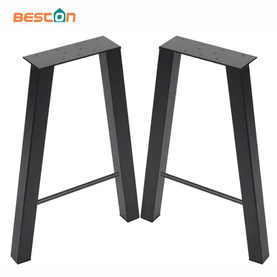 Wholesale Solid Black Powder Coated Durable Modern Industrial Metal Dining Table Legs