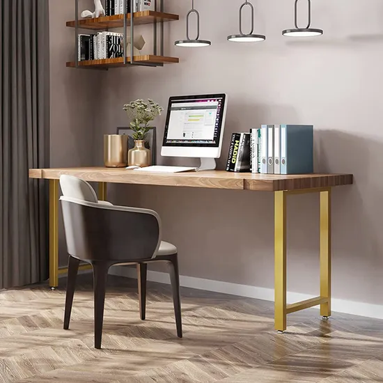 Cast Iron Heavy Duty Ffice Dinning Desk Gold Table Legs