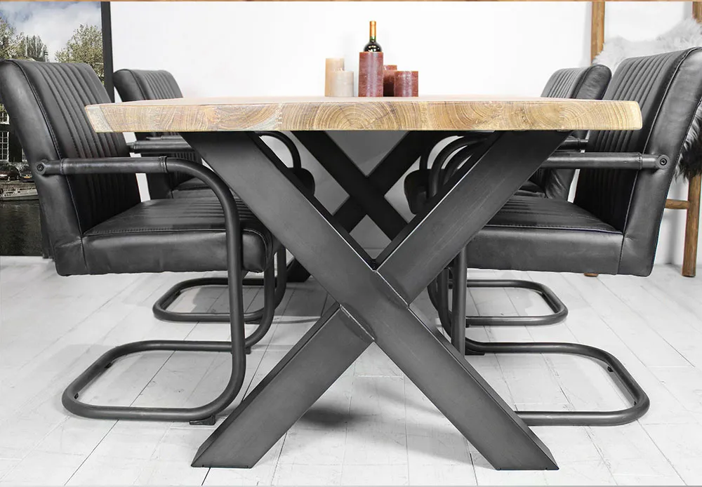 Heavy Duty Furniture Restaurant Dinning Desk Feet Metal Shape X Table Legs