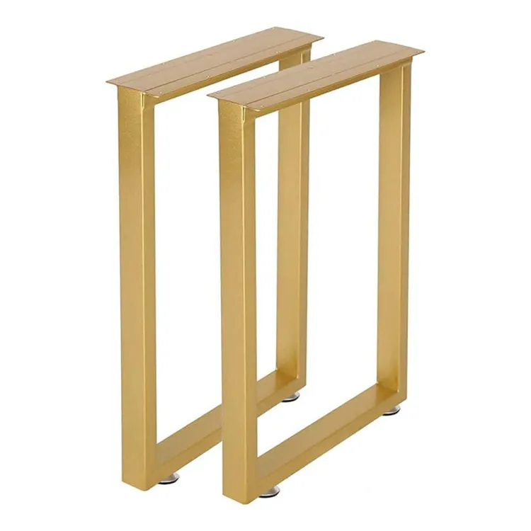 Square Tube Iron Heavy Duty Coffee Dining Office Desk Brass Table Legs