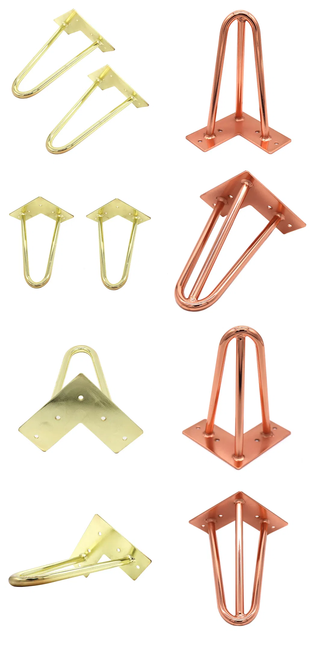Luxury Coffee Metal Furniture Hairpin Rose Gold Table Legs