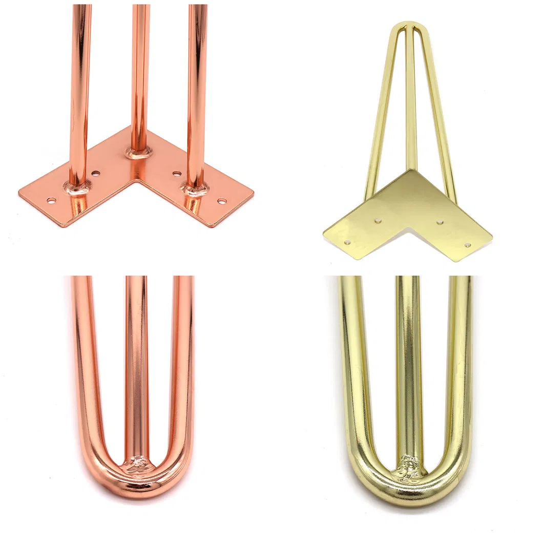 Luxury Coffee Metal Furniture Hairpin Rose Gold Table Legs