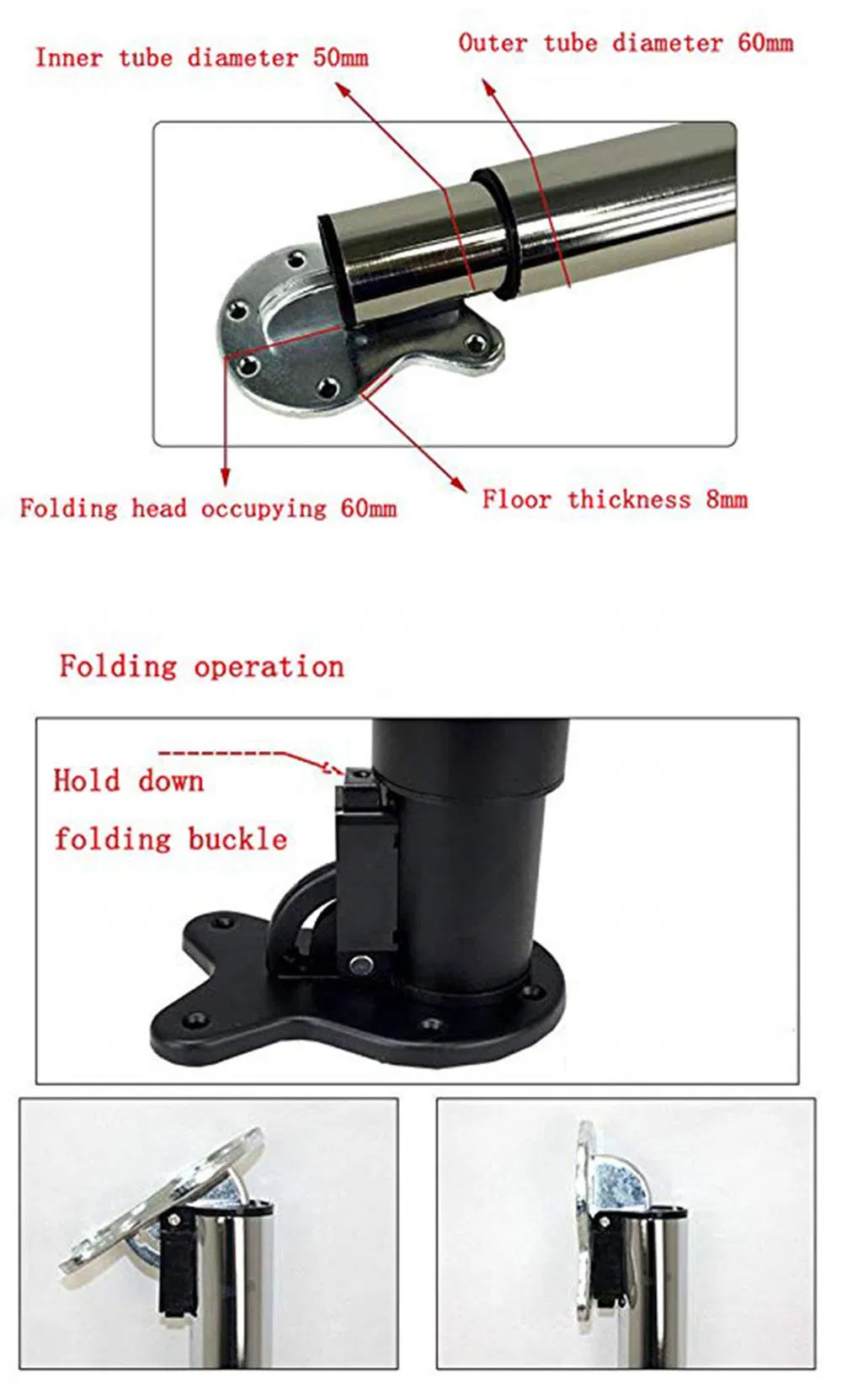 Telescopic Folding Adjustable Metal Table Legs