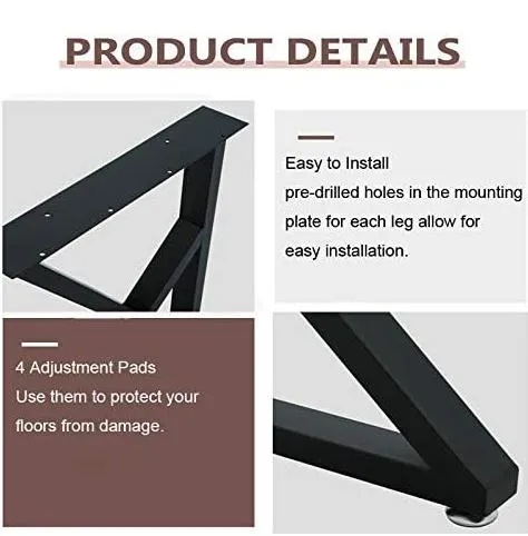 Industrial Table Legs Black Metal Furniture Legs