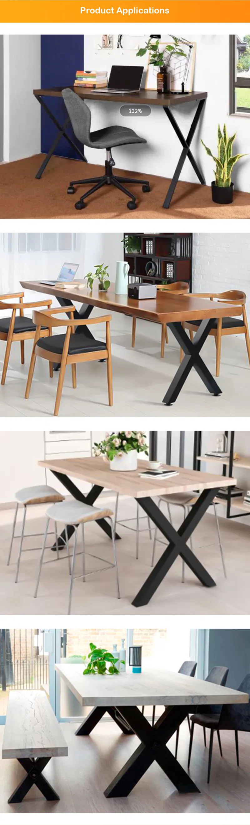 MID Century Rustic Table Legs Metal Kitchen X Table Legs