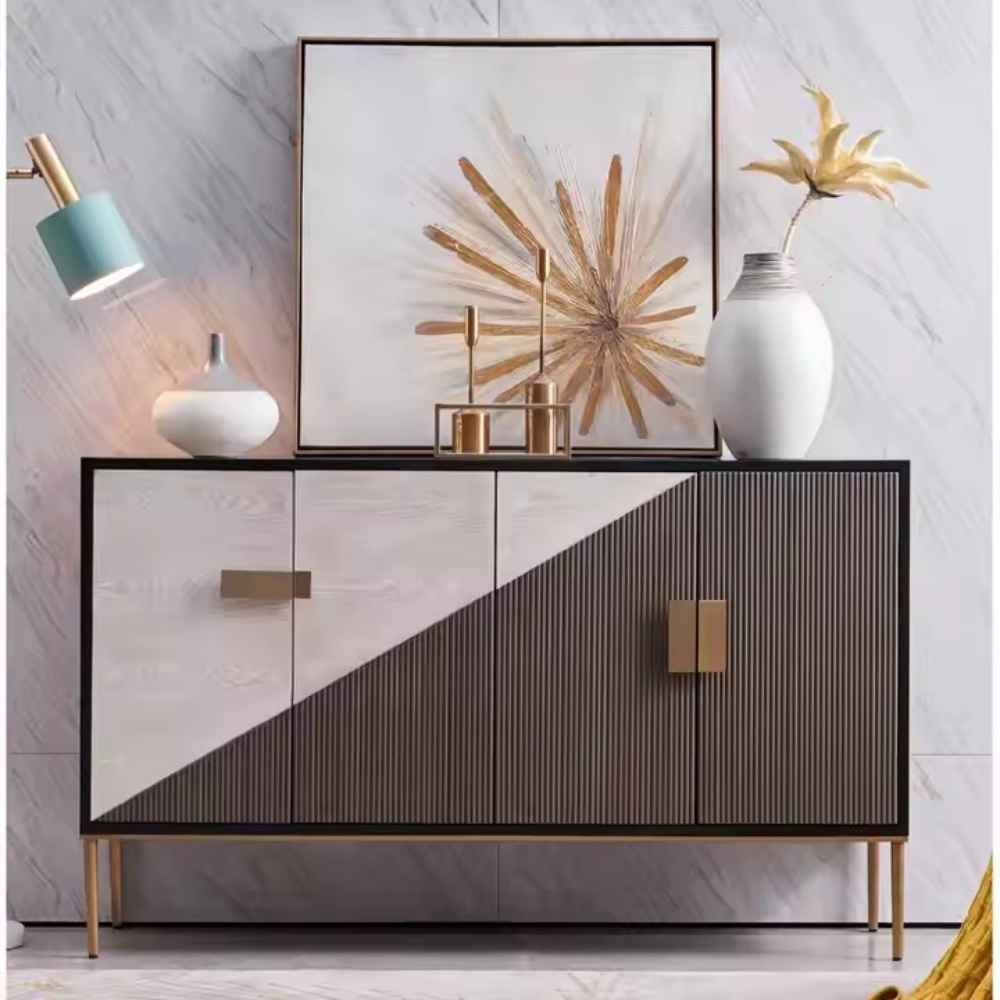 Modern Simple Solid Wood Sideboard - Multifunctional Dining Storage with 3 Drawers