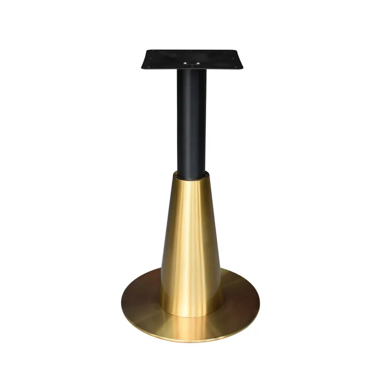 Sleek Commercial Restaurant Table Stainless Steel Table Base with Gold for Sales