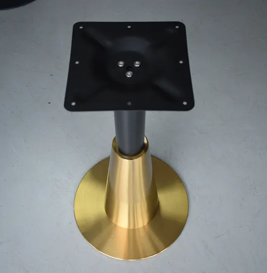 Sleek Commercial Restaurant Table Stainless Steel Table Base with Gold for Sales