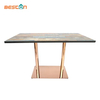 Commercial Rose Gold Stainless Steel Base Dining Table for Restaurant
