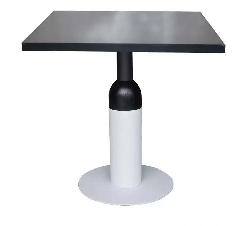 Wholesale Black and Whit Dining Table with Heavy Duty Iron Table Base