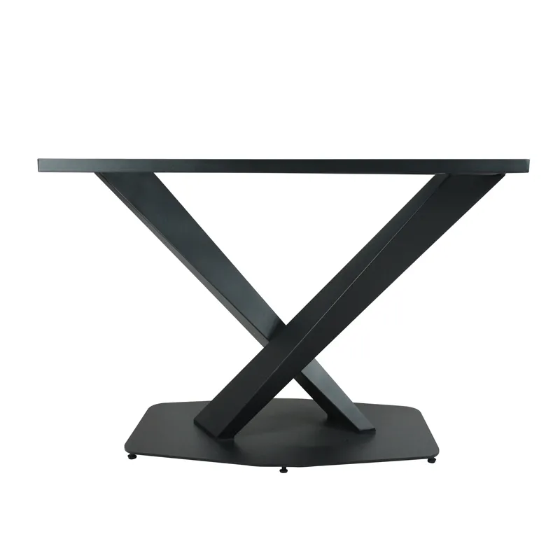 Modern V Shaped Cross Dining Room Large Pedestal Desk Metal Table Base