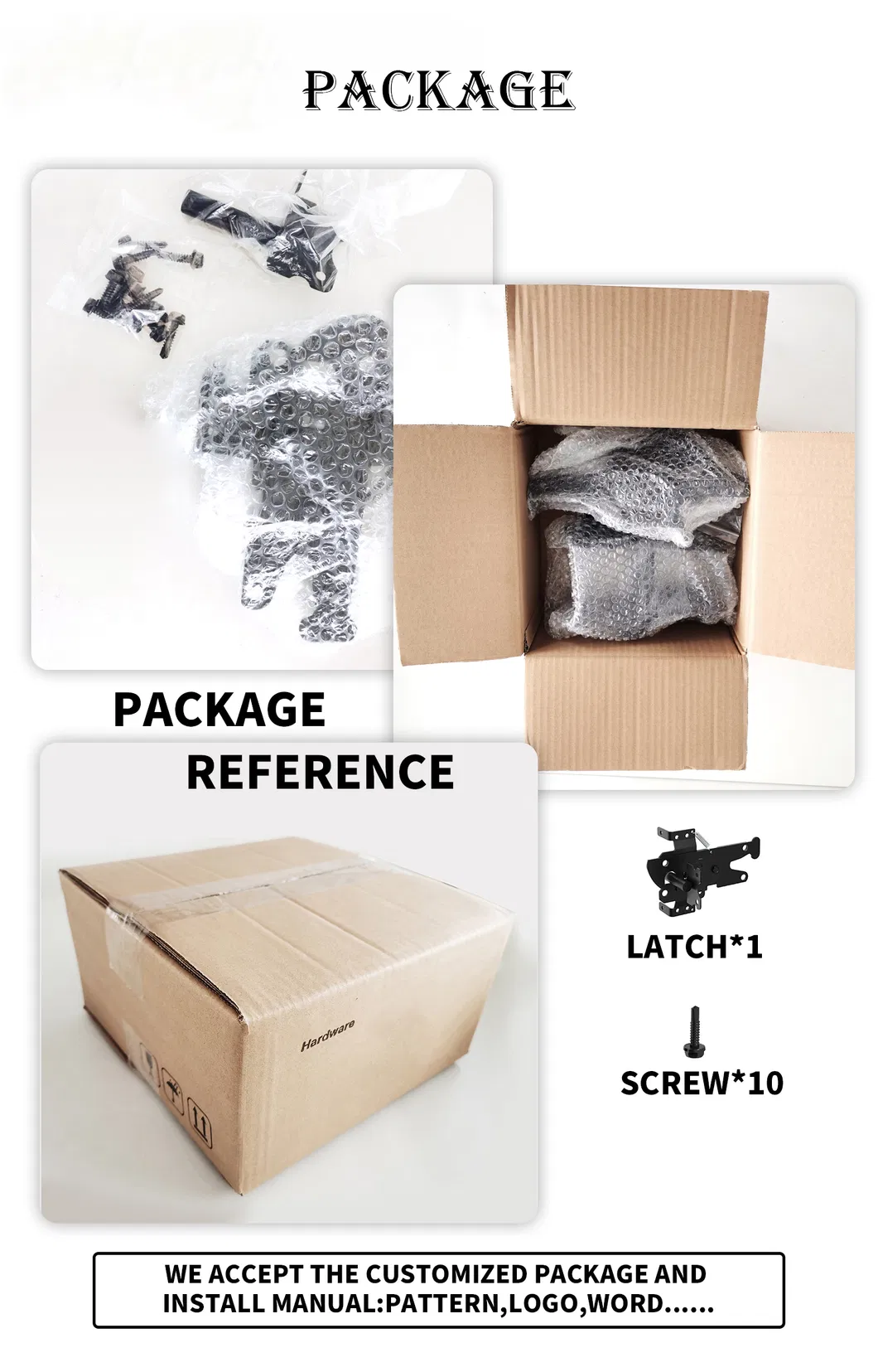 Fence Gate Latch Kit for Garden Fence Farm Hardware